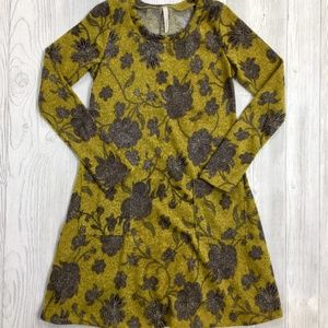 Modern Floral Print Midi Dress